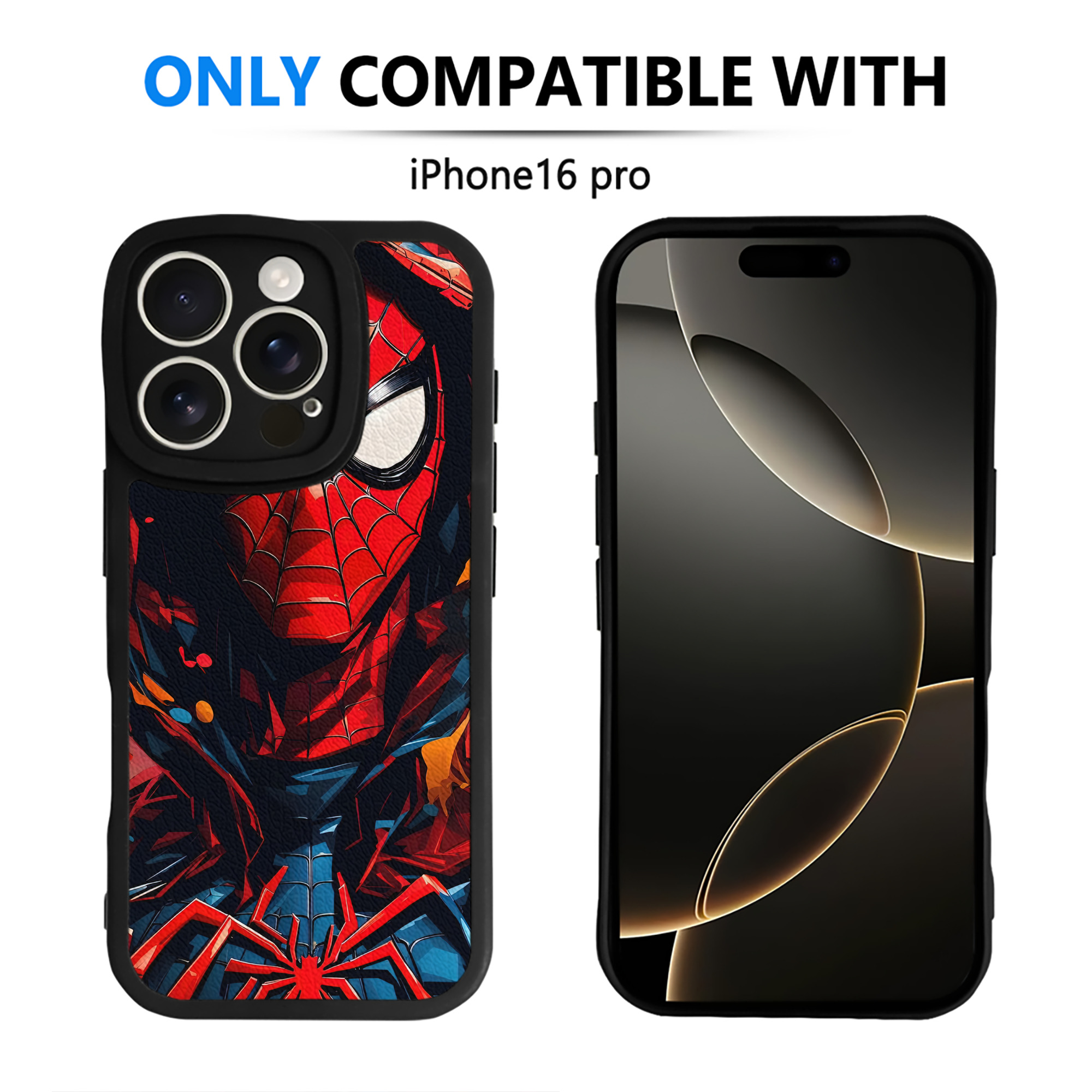 （画像用） Spider Man スパイダーマン 【iPhone 16シリーズ対応】シリコンスマホケース（レザー調） 材質：シリコン